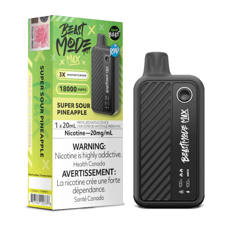 FlavourBeast BeastMode MAX JUN2024 RENDER FAM EXS 20mg SuperSourPineapple