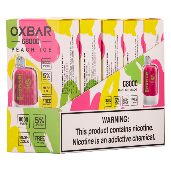 Oxbar G8000 Peach Ice 5pk