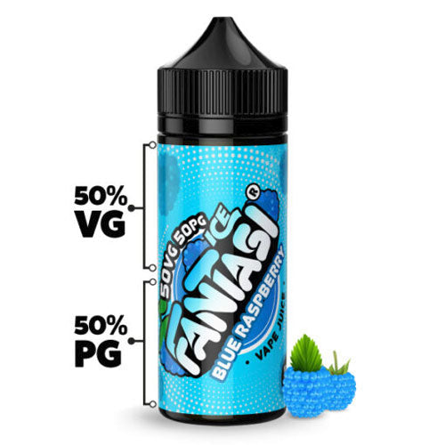 blue raspberry fantasi ice 50 50 100ml shortfill eliquid
