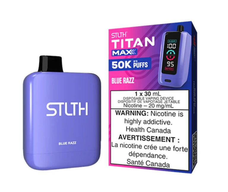 blue razz stlth titan max disposable carton of 4 units disposables 323