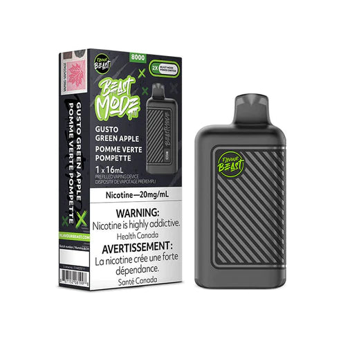 flavour beast beast mode 8000 gusto green apple disposable