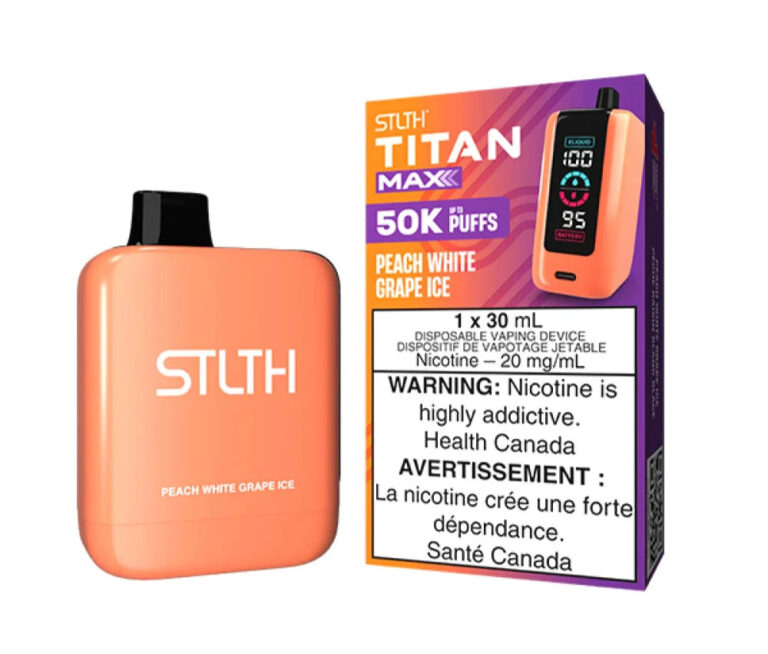 peach white grape ice stlth titan max disposable carton of 4 units disposables 391