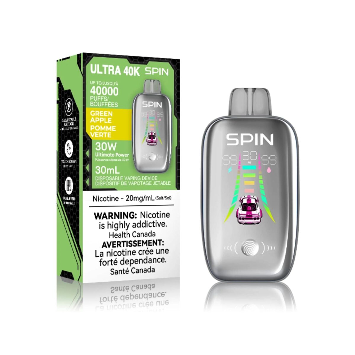 spin 40k disposable vape green apple