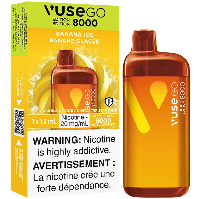 vuse go 8000 disposable vape banana ice